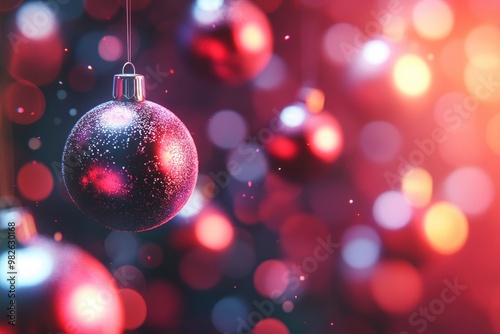 Christmas background with balls with generative ai