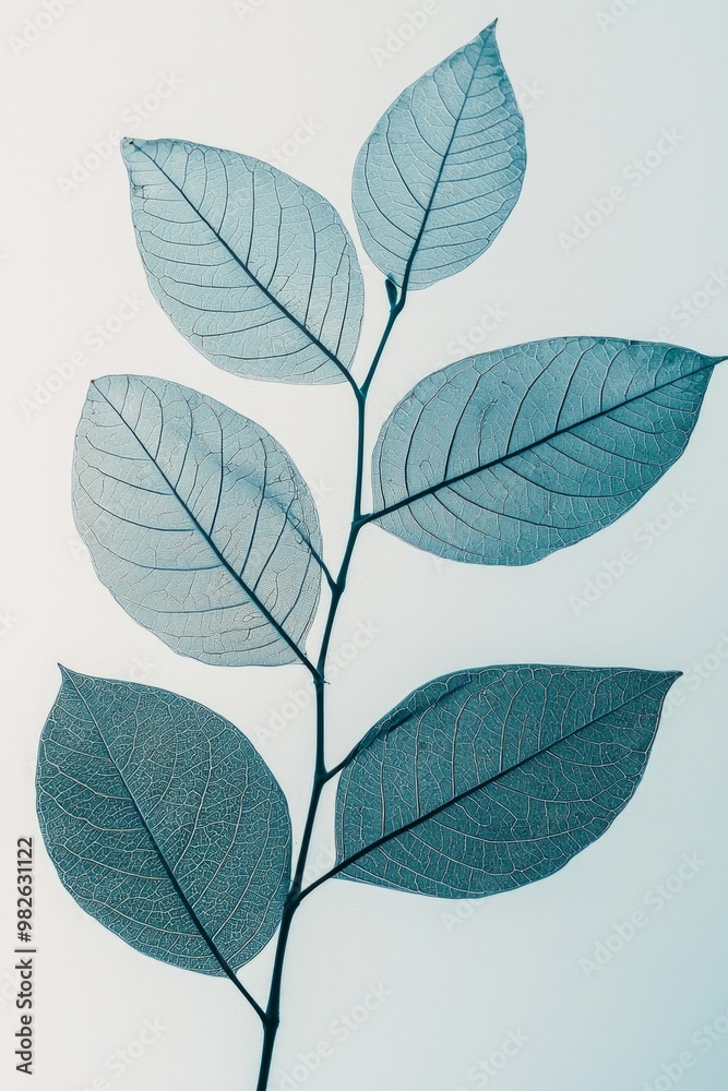 Fototapeta premium Minimalist skeleton leaves on a clean background