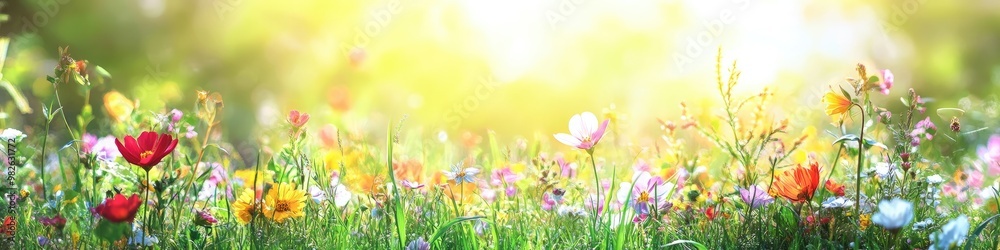 Vibrant Wildflowers in a Sunny Meadow - Nature Photography Vibrant Wildflowers in a Sunny Meadow - Nature Photography