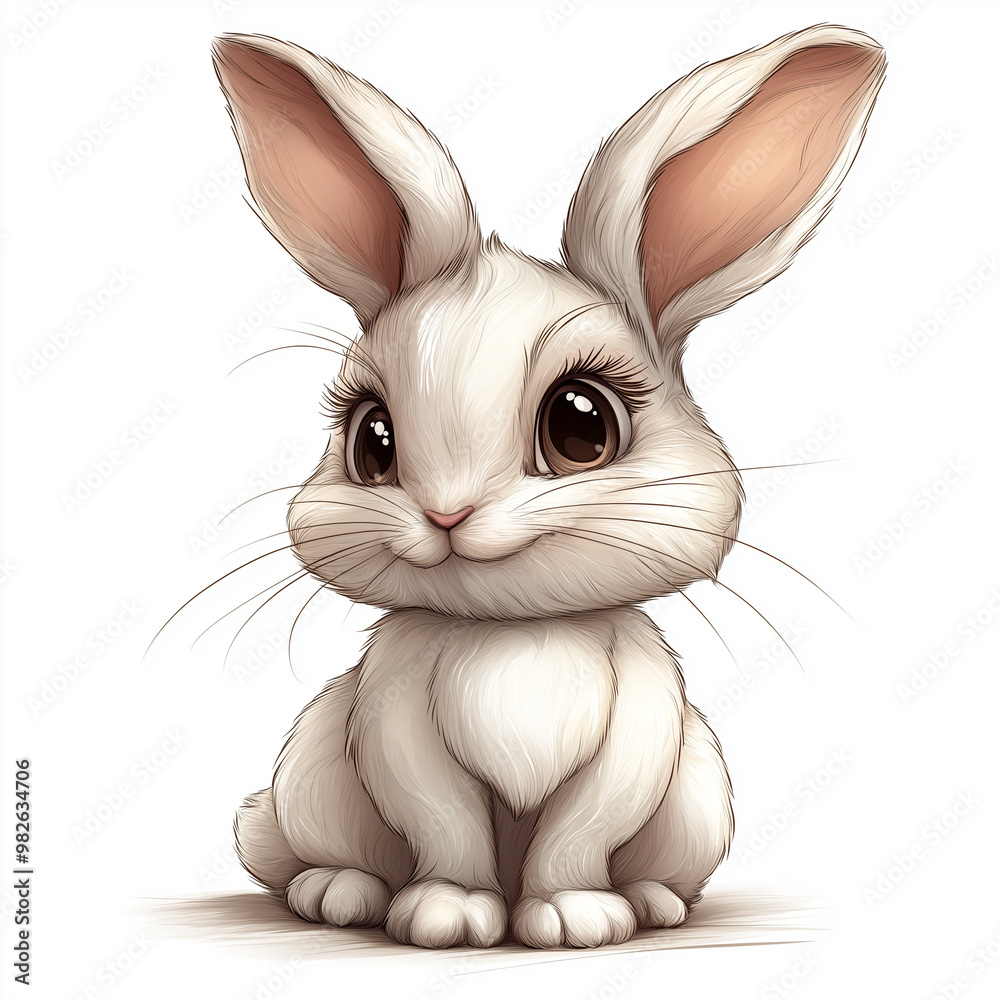 Fototapeta premium white rabbit on white
