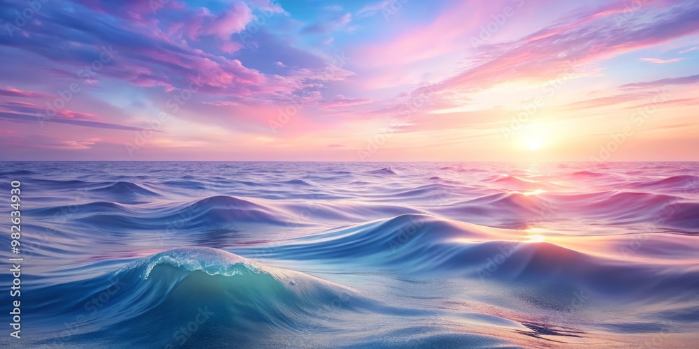 Fototapeta premium Create an image with gentle, soothing waves in soft pastel hues of light pink, lavender, and baby blue, transporting viewers to a tranquil underwater world with an abstract