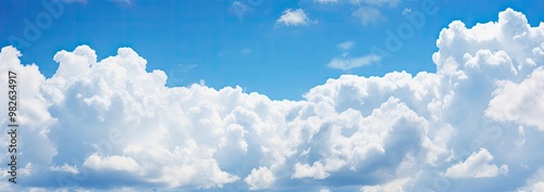 Stunning Blue Sky With Fluffy White Clouds - Nature Photography