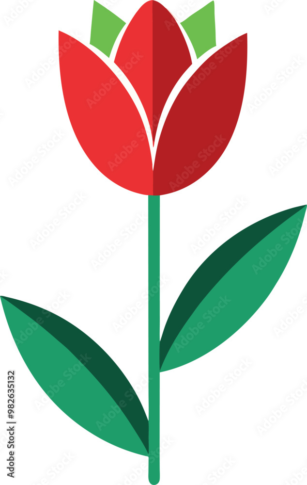 Fototapeta premium Sleek Minimal Tulip Vector Illustration for Subtle and Chic Designs 