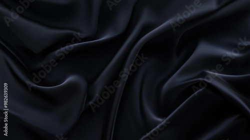 Close up texture of black fabric with natural creases