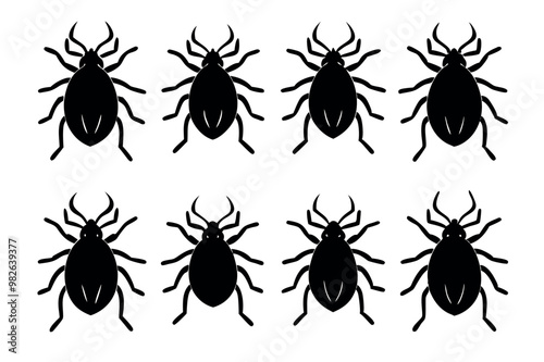 A set of Tick silhouette