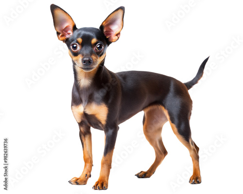 English toy terrier, isolated on a white background photo