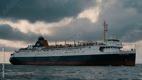 Ferry ship, goods transport of Sea