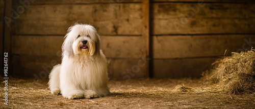 Old English Sheepdog Big And Fluffy With Soft Fur Perfect For Cuddling And Petting