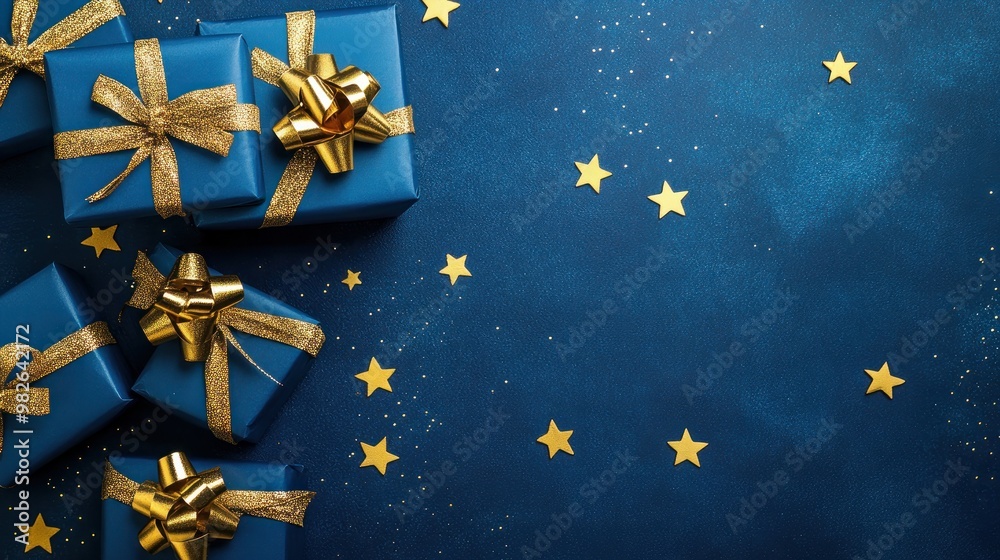 Christmas gift boxes, red green white, blue with decoration background. Winter holidays idea. Minimal Christmas and New Year celebration concept. With copy space. Christmas gift boxes, red green white, blue with decoration background. Winter holidays idea. Minimal Christmas and New Year celebration concept. With copy space.