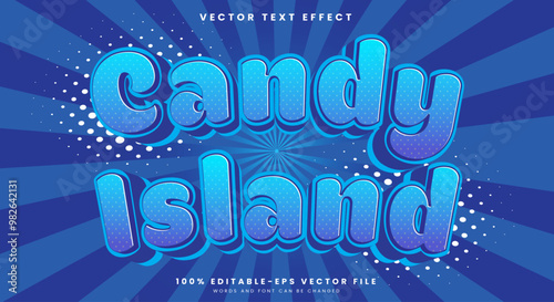 Candy Island editable text effect Template with dessert and cake text style