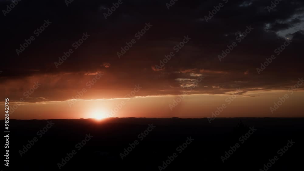 Spectacular Rainy Sunrise over Horizon in the High Desert Spectacular Rainy Sunrise over Horizon in the High Desert