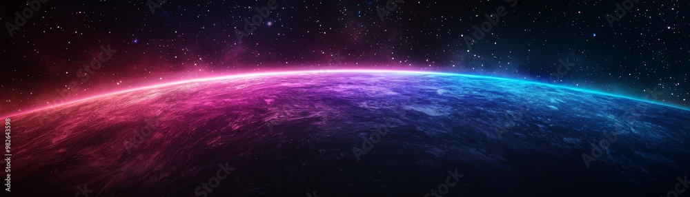 Sci-fi concept of Earth emitting interstellar soundwaves, cosmic energy reverberating through space. Sci-fi concept of Earth emitting interstellar soundwaves, cosmic energy reverberating through space.