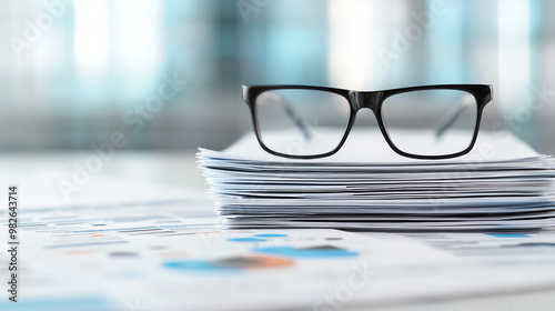 Strategic documents spread across a table, surrounded by tools for evaluation and planning, symbolizing decisionmaking processes photo