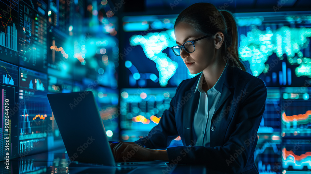A social media uses the technological interface of the future with screens and additional reality A social media uses the technological interface of the future with screens and additional reality