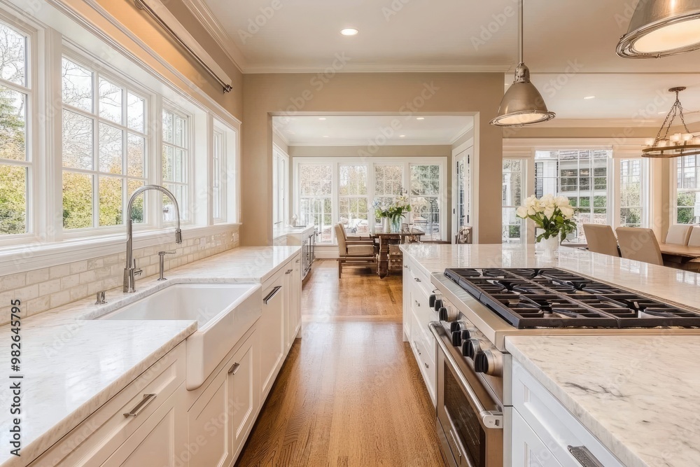 Comfortable minimal kitchen space with kitchen countertop with generative ai Comfortable minimal kitchen space with kitchen countertop with generative ai