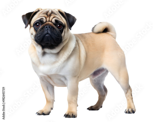 Pug dog isolated on a white background