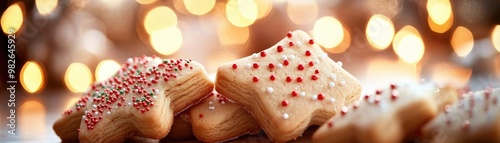 Deliciously decorated cookies on a festive background, perfect for holiday celebrations and sweet treats.