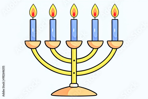hanukkah menorah with candles