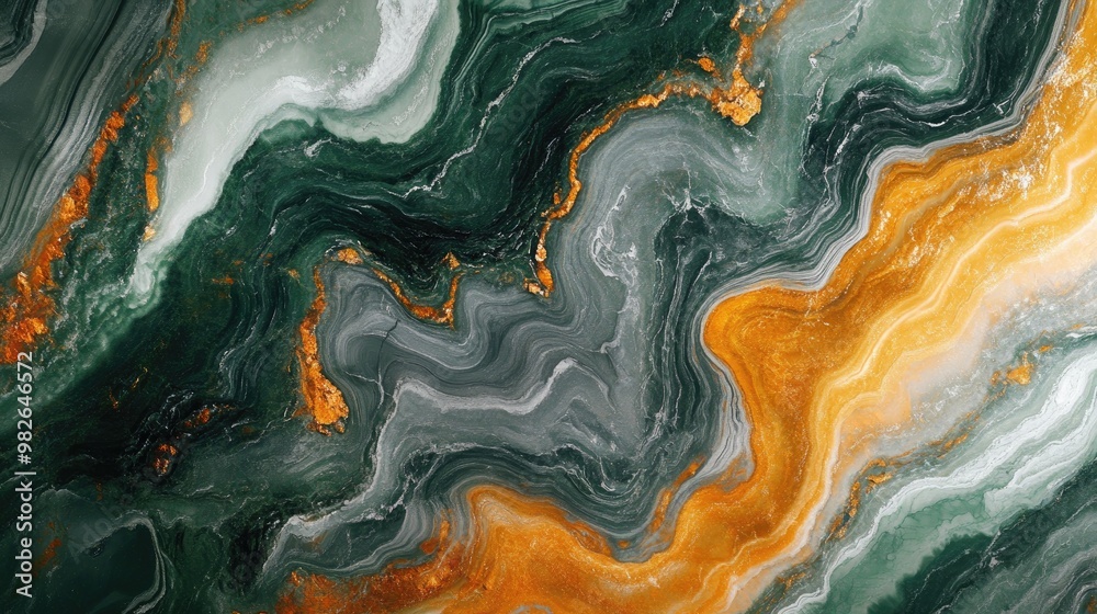 Abstract green, gold, and white marble. Use this vibrant image for projects needing a unique and luxurious background. Abstract green, gold, and white marble. Use this vibrant image for projects needing a unique and luxurious background.