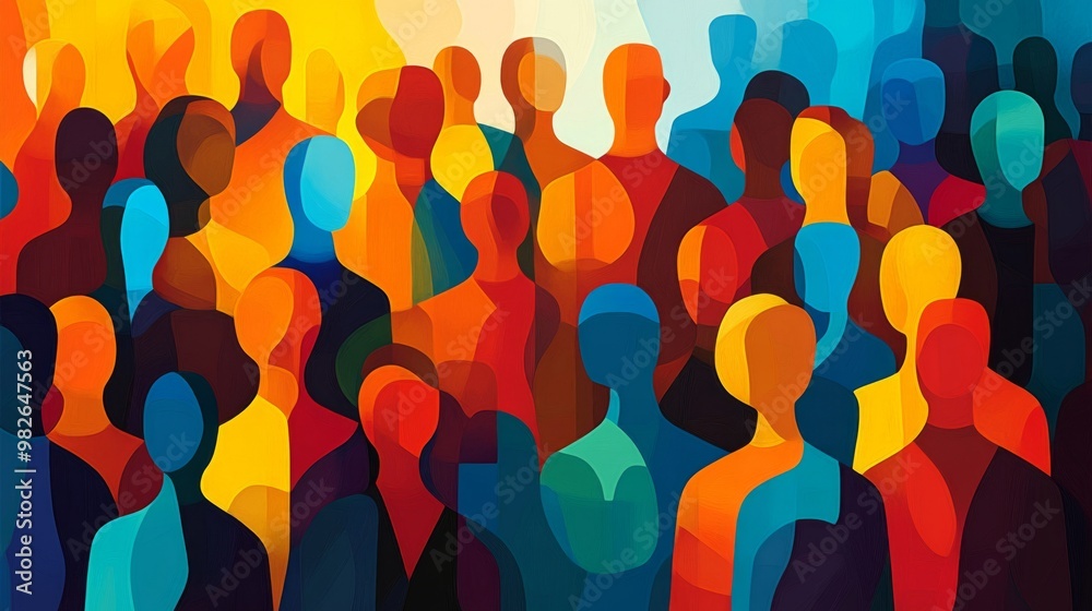 Diverse Humanity Illustrated with Vibrant Forms Diverse Humanity Illustrated with Vibrant Forms