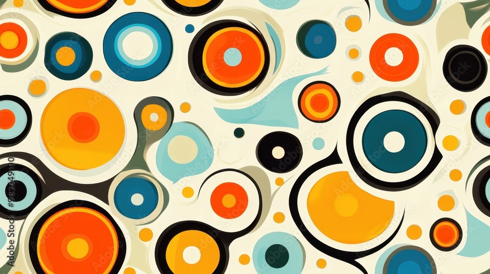 seamless pattern, Colorful abstract circles design with various hues on a light background, perfect for modern art and creative projects. seamless pattern, Colorful abstract circles design with various hues on a light background, perfect for modern art and creative projects.