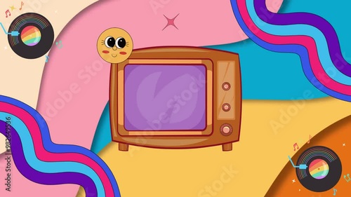 Retro Vibes Background Animation with Vintage Colors