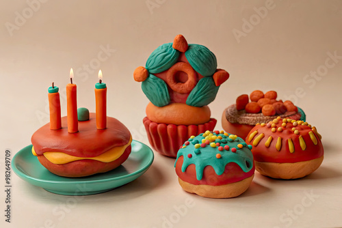 birthday cupcakes with candles