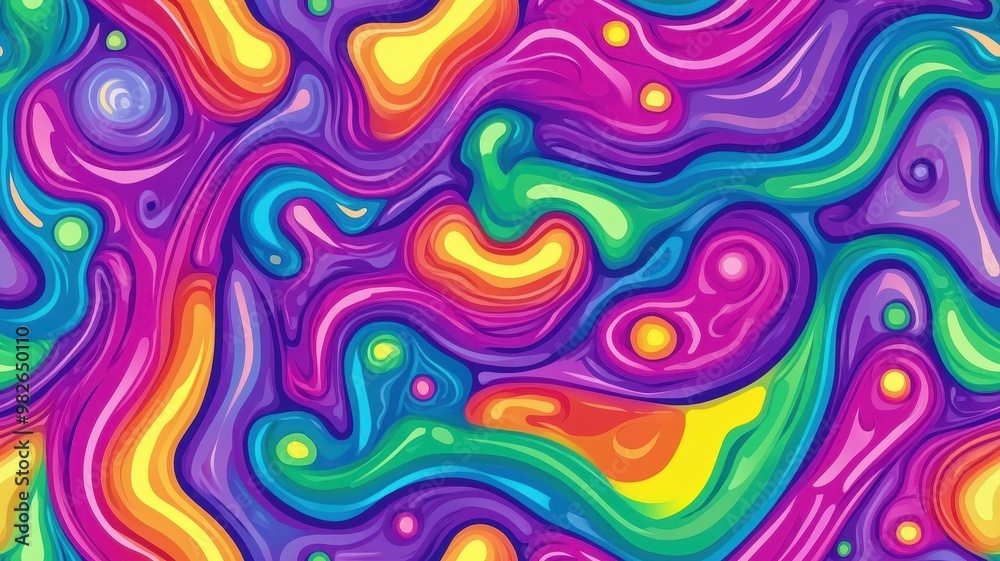 Fototapeta premium seamless pattern, Vibrant and colorful abstract pattern featuring fluid shapes and smooth blends, ideal for modern design projects and backgrounds.