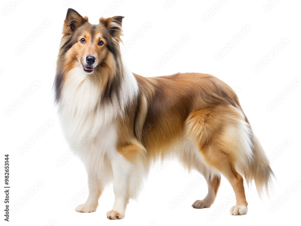 Fototapeta premium Collie Dog Isolated on White Background