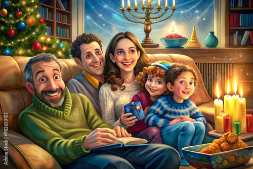 family at christmas time