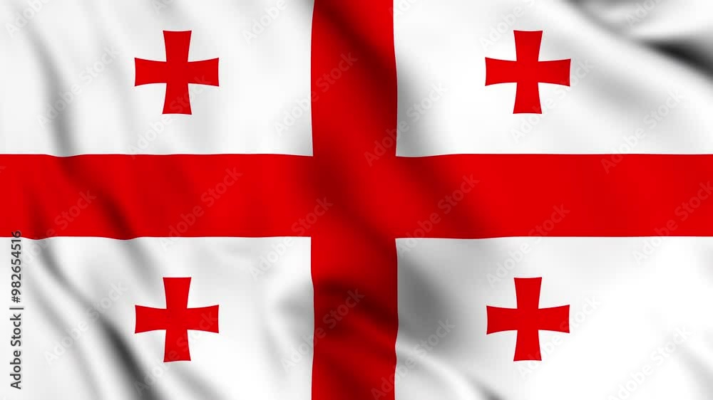Motion graphic of Georgia national flag waving. High quality 4K background for compositing and presentation. Motion graphic of Georgia national flag waving. High quality 4K background for compositing and presentation.