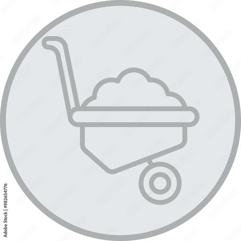 Wheelbarrow Vector Icon Design Wheelbarrow Vector Icon Design