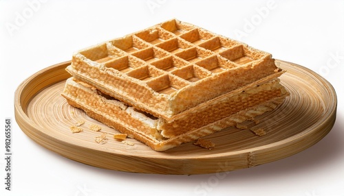 Square Waffle waffles wafel batter dessert on transparent cutout, PNG file. Many assorted different angles, stack, basket, broken, pile, cube, slice. Mockup template for artwork photo