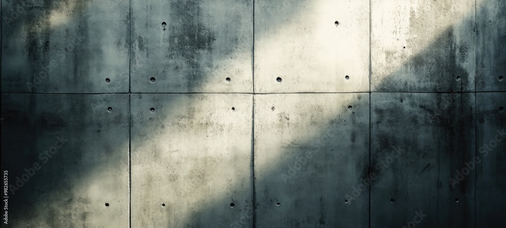 Concrete Wall Texture with Light and Shadow