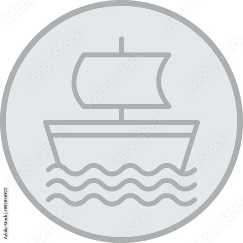 Galleon Vector Icon Design