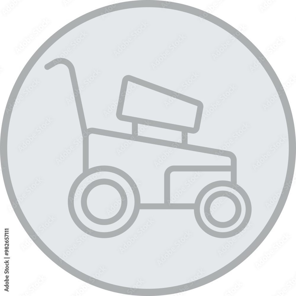 Lawn Mower Vector Icon Design Lawn Mower Vector Icon Design