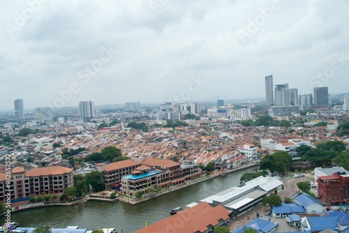 Scenery of Malacca City and Malacca River photo