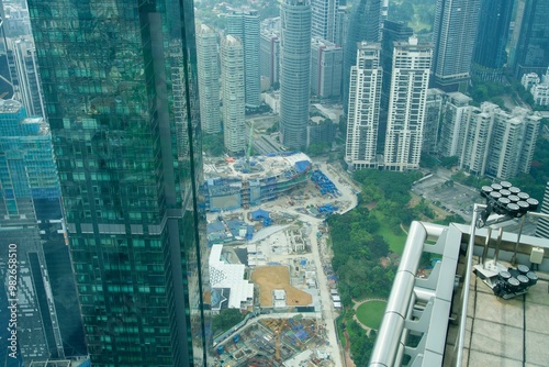 Photography Kuala Lumpur construction site viewed from the top of a building