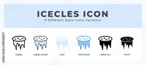 Icicles set of vector icon. For web. and mobile app