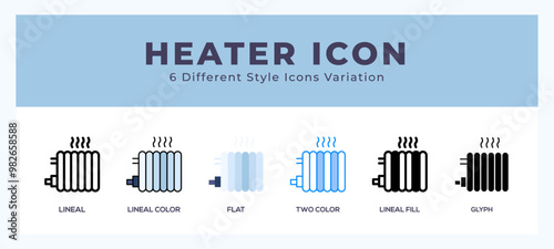 Heater icons set of simple vector illustration.