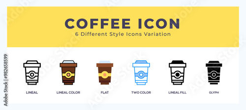 Coffee icon set pack vector illustration.