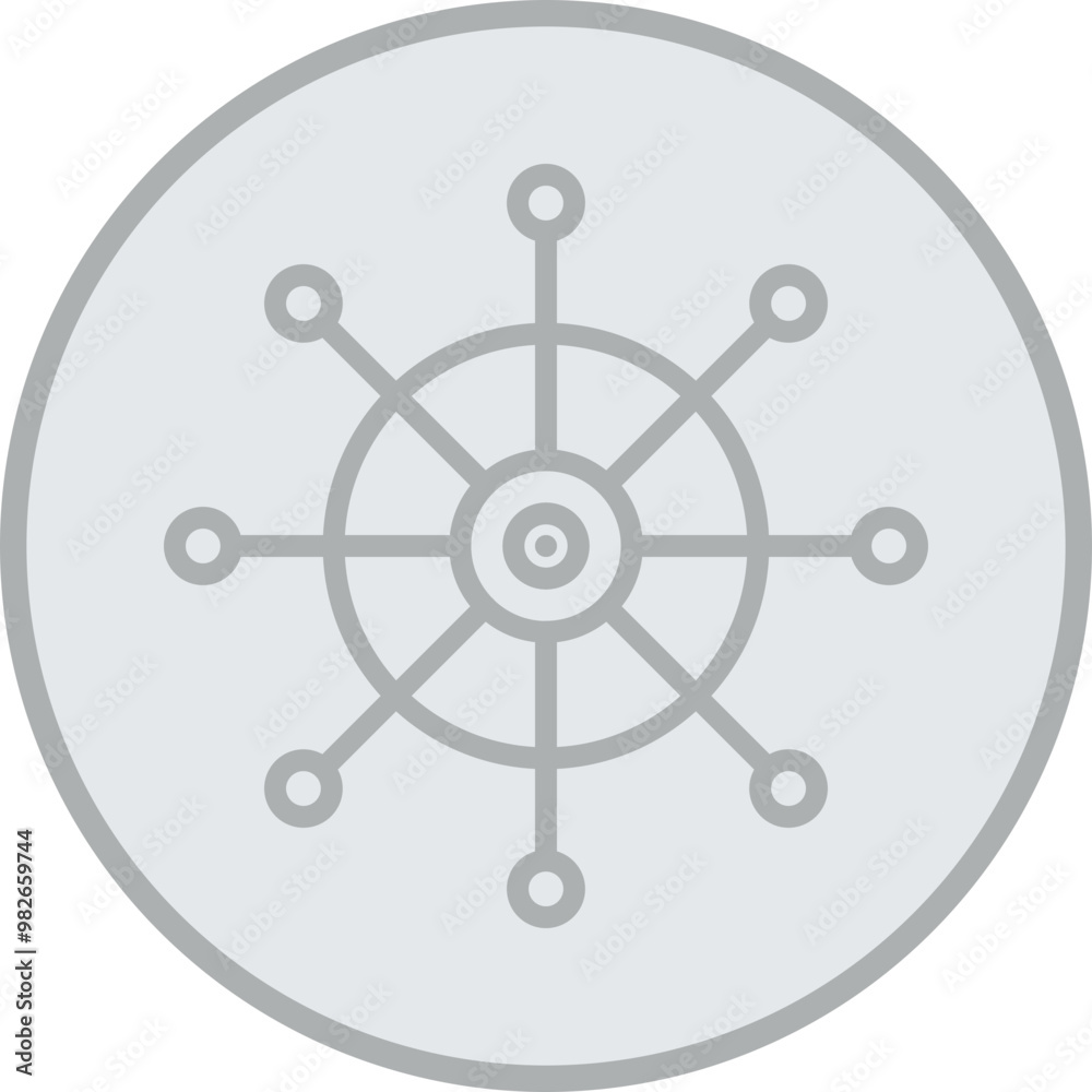 Nautical Wheel Vector Icon Design Nautical Wheel Vector Icon Design