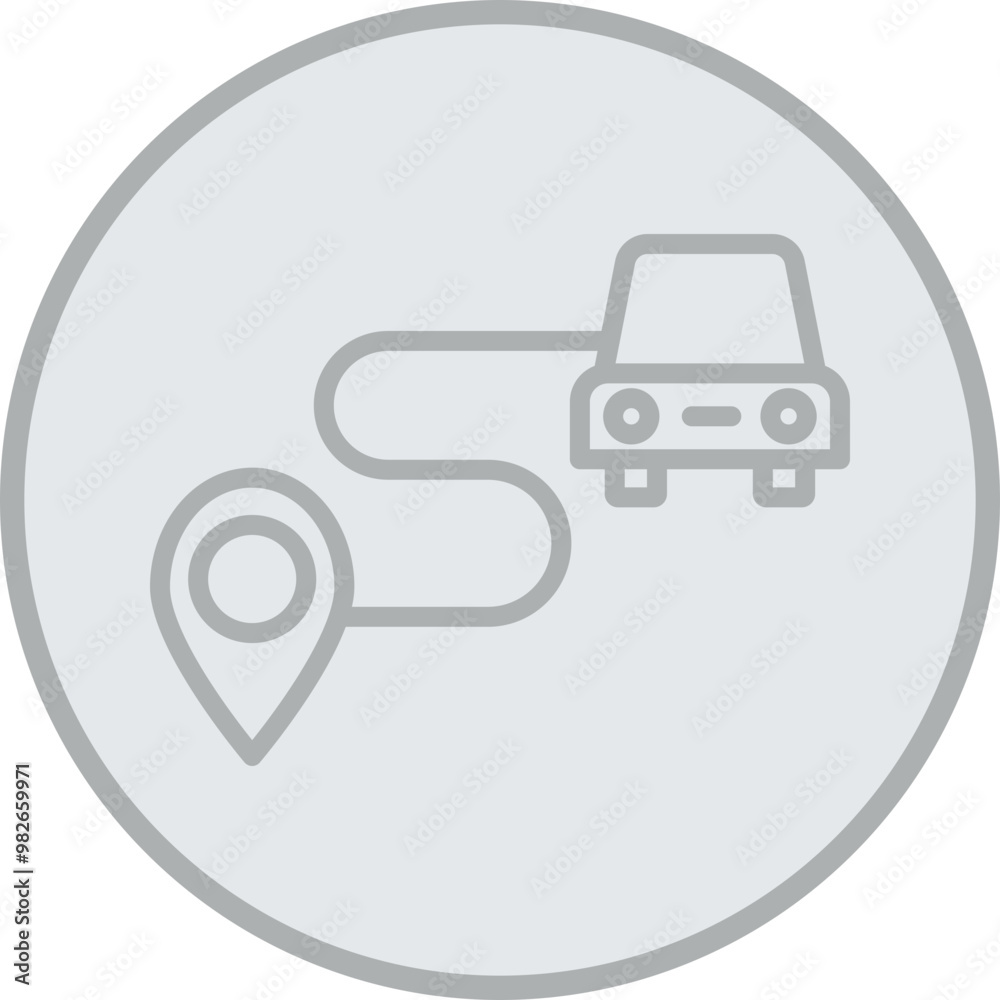 Driving Route Vector Icon Design