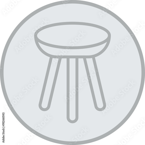 Stool Vector Icon Design
