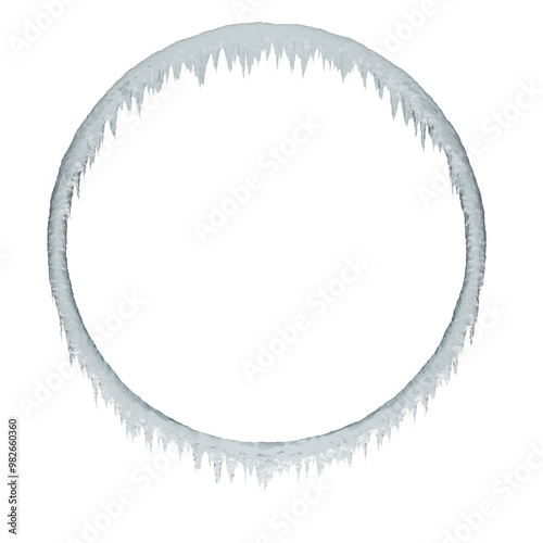 Frozen Frame: This icy circle, adorned with delicate icicles, creates a wintry and enchanting frame, perfect for adding a touch of frost to your design