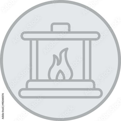 Fireplace Vector Icon Design