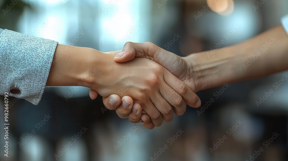 Business Partners Engaging in a Firm Handshake Moment Business Partners Engaging in a Firm Handshake Moment