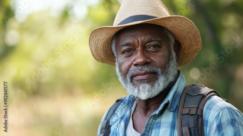 Older Man Enjoying a Nature Walk