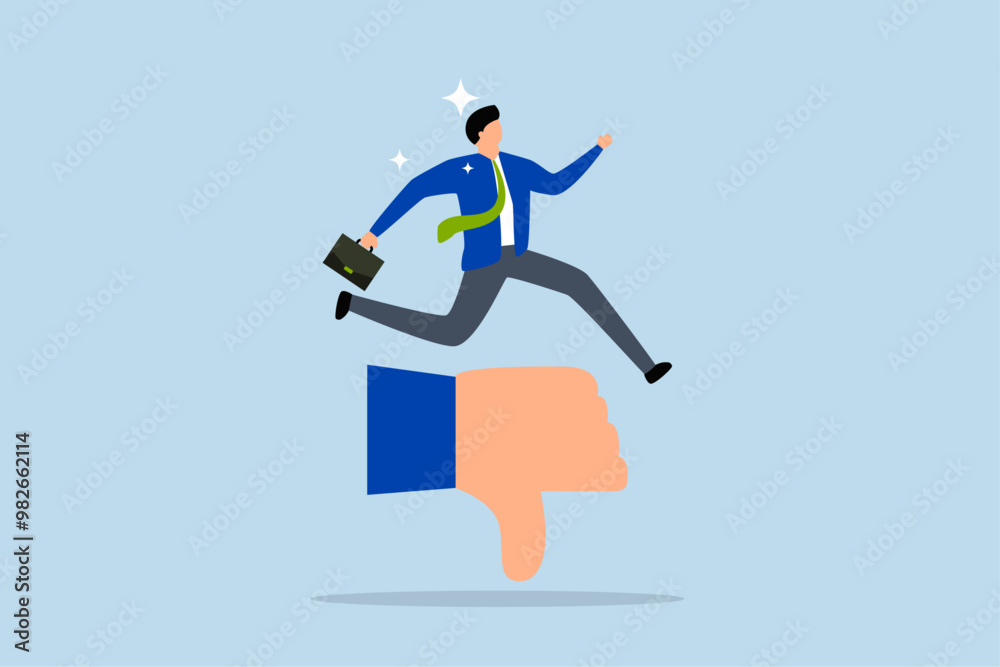 Deal with negative feedback, Businessman confidently overcomes criticism and negative feedback to achieve their business goals. Deal with negative feedback, Businessman confidently overcomes criticism and negative feedback to achieve their business goals.
