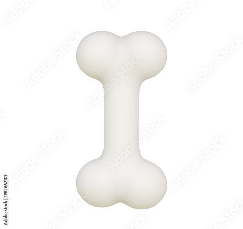 3d Realistic dog bone on png transparent background.